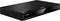 Zwarte Panasonic Blu-ray-speler met glanzende vooraanzicht, plat design.