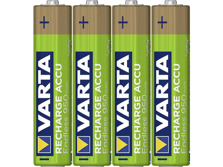 Oplaadbare AAA batterij (potlood) NiMH Varta Endless Ready to Use 950 mAh 1.2 V 4 stuks