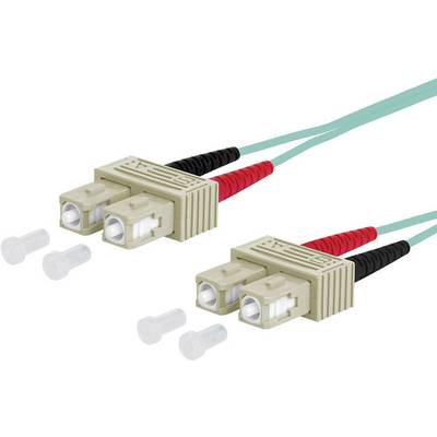 Metz Connect 151J1EOEO10E Glasvezel Optische vezel Aansluitkabel [2x SC-stekker - 2x SC-stekker] 50/125 µ Multimode OM3 