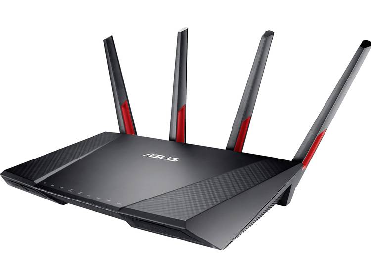 WiFi router met modem Asus DSL-AC68VG VOIP GeÃ¯ntegreerd modem: VDSL, ADSL, ADSL2+ 2.4 GHz, 5 GHz