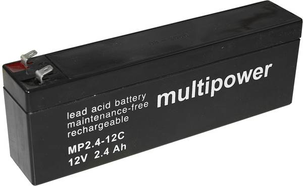 multipower PB-12-2,4-4,8 Loodaccu 12 V 2.4 Ah Loodvlies (AGM) (b x h x d) 178 x 66 x 34.5 mm Kabelschoen 4.8 mm Cyclusbestendig, Onderhoudsvrij, Geringe zelfontlading
