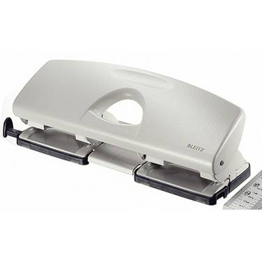 Leitz 50120085 Dubbele perforator  Grijs Instelformaat (max.): DIN A4 25 vel (80 g/m²)