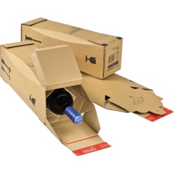Colompac CP181.101 ColomPac flessen van de verzenddoos CP181.101 IN:74x74x305mm 1 fles bruin 1 stuk(s)