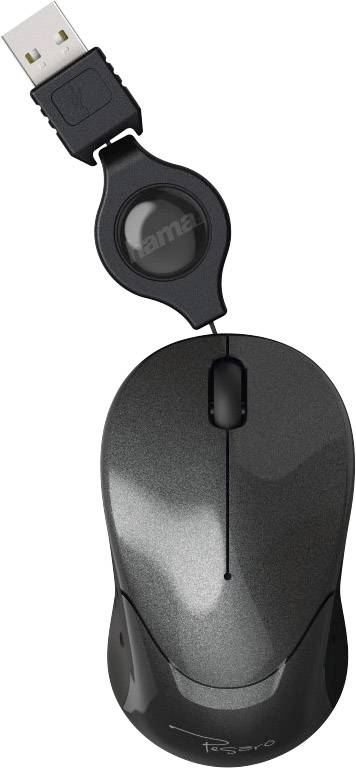 Hama Pesaro Muis USB Optisch Zwart 3 Toetsen 1200 dpi Kabelinvoer