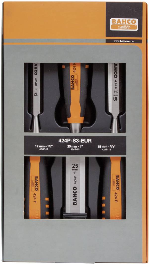 Bahco 424P-S3-EUR Steekbeitelset 12-18-25 mm
