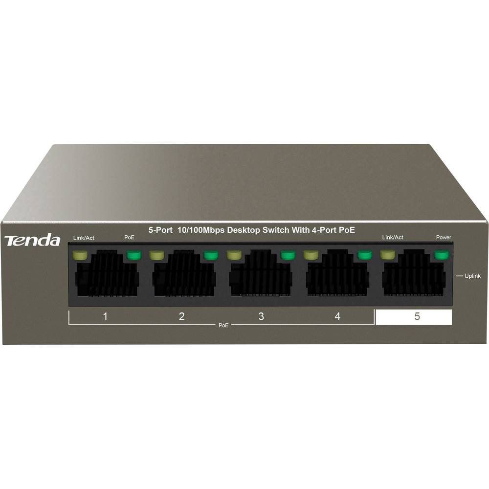 Tenda TEF1105P Managed network switch Fast Ethernet (10-100) Power over Ethernet (PoE) Bruin netwerk