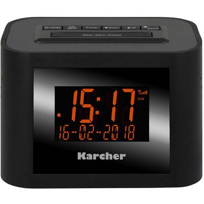 Karcher DAB 2420 Wekkerradio VHF (FM)   Zwart