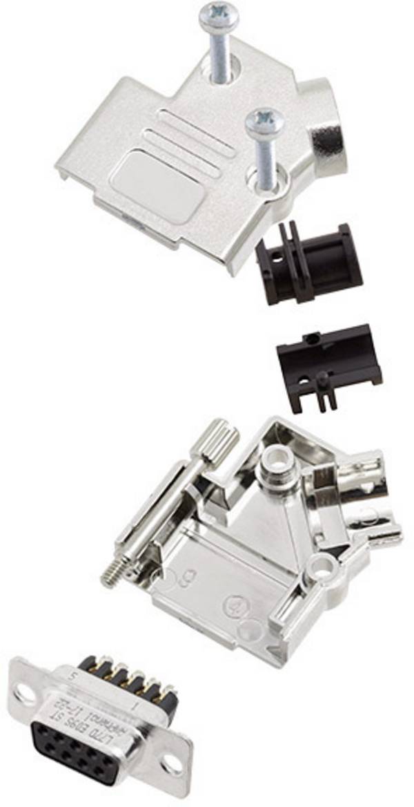 Amphenol L17D45PK-M-09+L77DE09SST D-sub female connectorset 45 ° Aantal polen: 9 Schroeven 1 stuk(s)