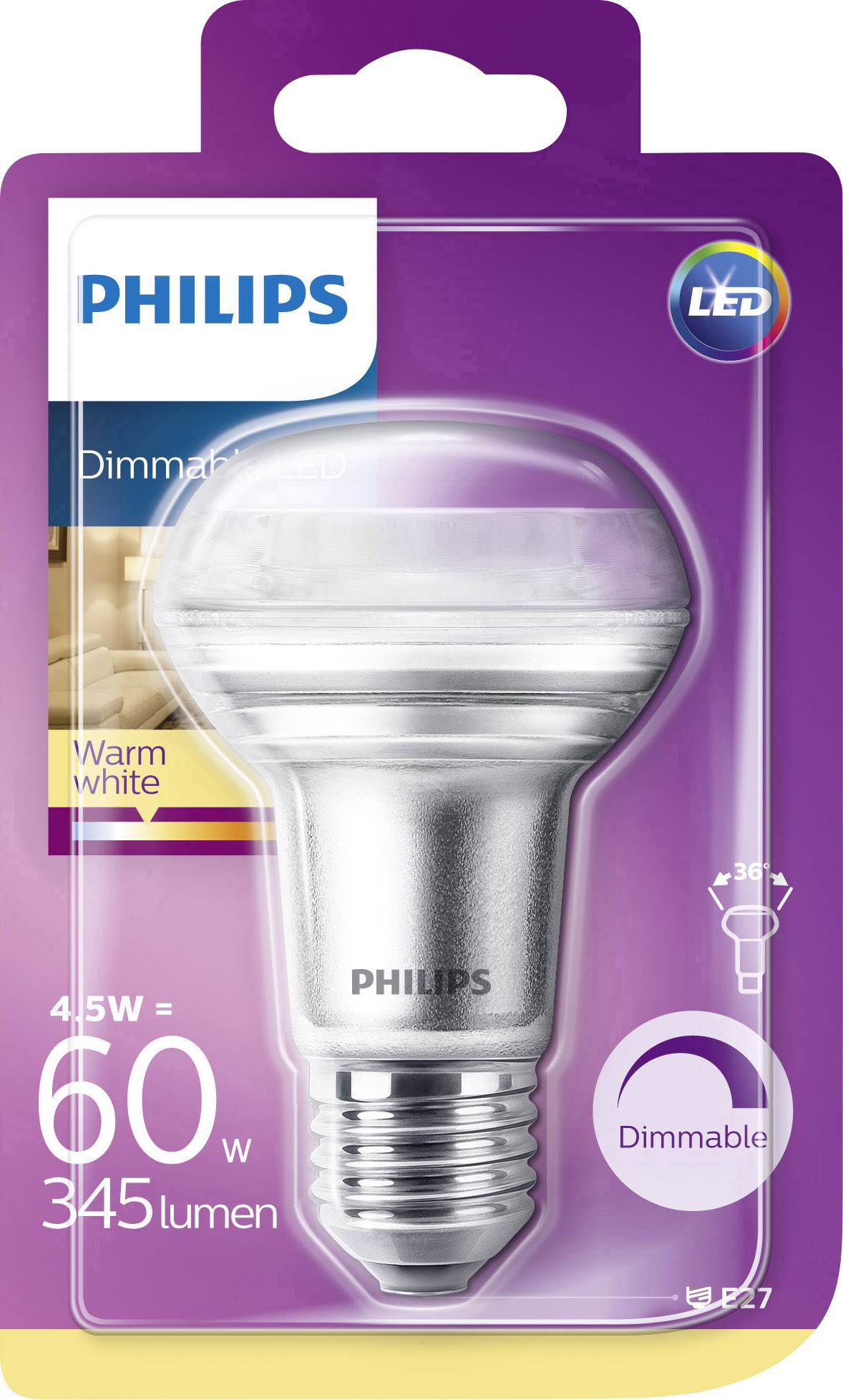 Philips Lighting LEDlamp Energielabel A+ (A++ E) E27 Reflector 4.5 W