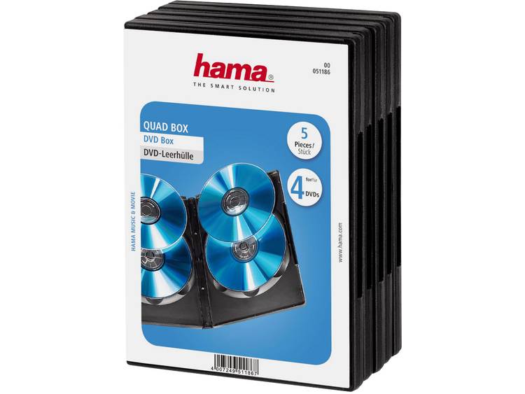 Hama HAMA DVD QUAD BOX 4DVD ZWART 5P.