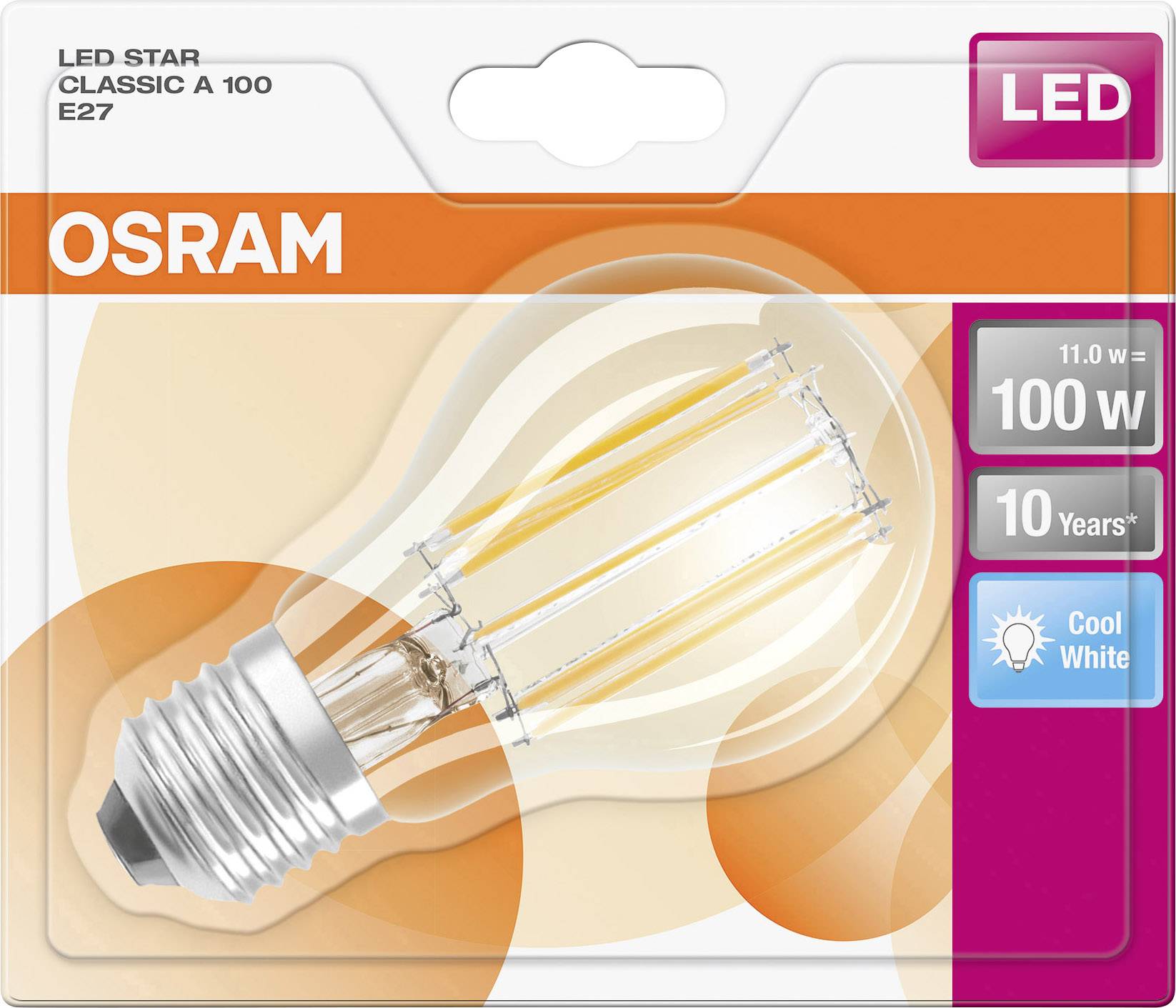 OSRAM LEDlamp Energielabel A++ (A++ E) E27 Peer 11 W = 100 W