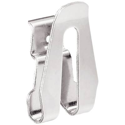 Metalen paperclip tegen een witte achtergrond, die vaak wordt gebruikt om documenten of materialen aan een houder te bevestigen.