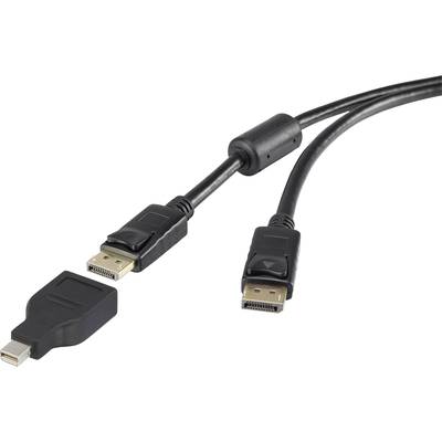 Renkforce Mini-displayport / DisplayPort Adapterkabel Mini DisplayPort stekker, DisplayPort stekker 1.80 m Zwart  Vergul