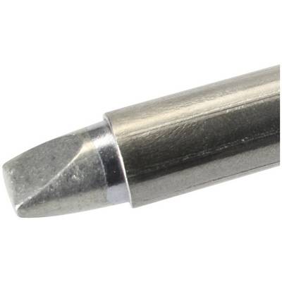 Punt van een soldeerbout, zilverachtig en metallisch, geschikt voor het nauwkeurig solderen van elektronische componenten.