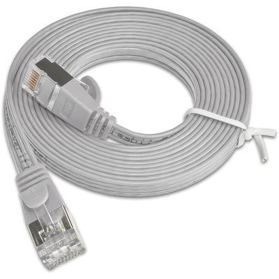 Wirewin PKW-STP-SLIM-KAT6 2.0 RJ45 USB-kabel CAT 6 U/FTP 2.00 m Grijs Plat 1 stuk(s)-0