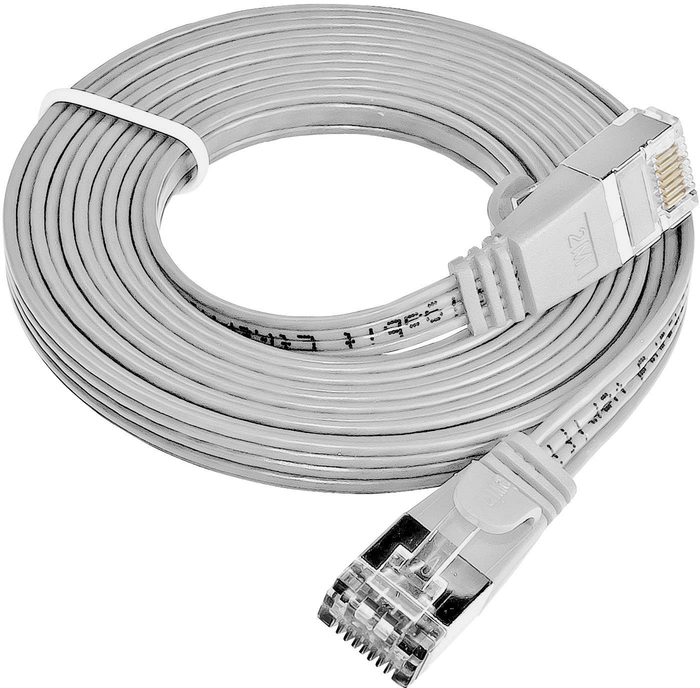 Wirewin PKW-STP-SLIM-KAT6 2.0 RJ45 USB-kabel CAT 6 U/FTP 2.00 m Grijs Plat 1 stuk(s)-2