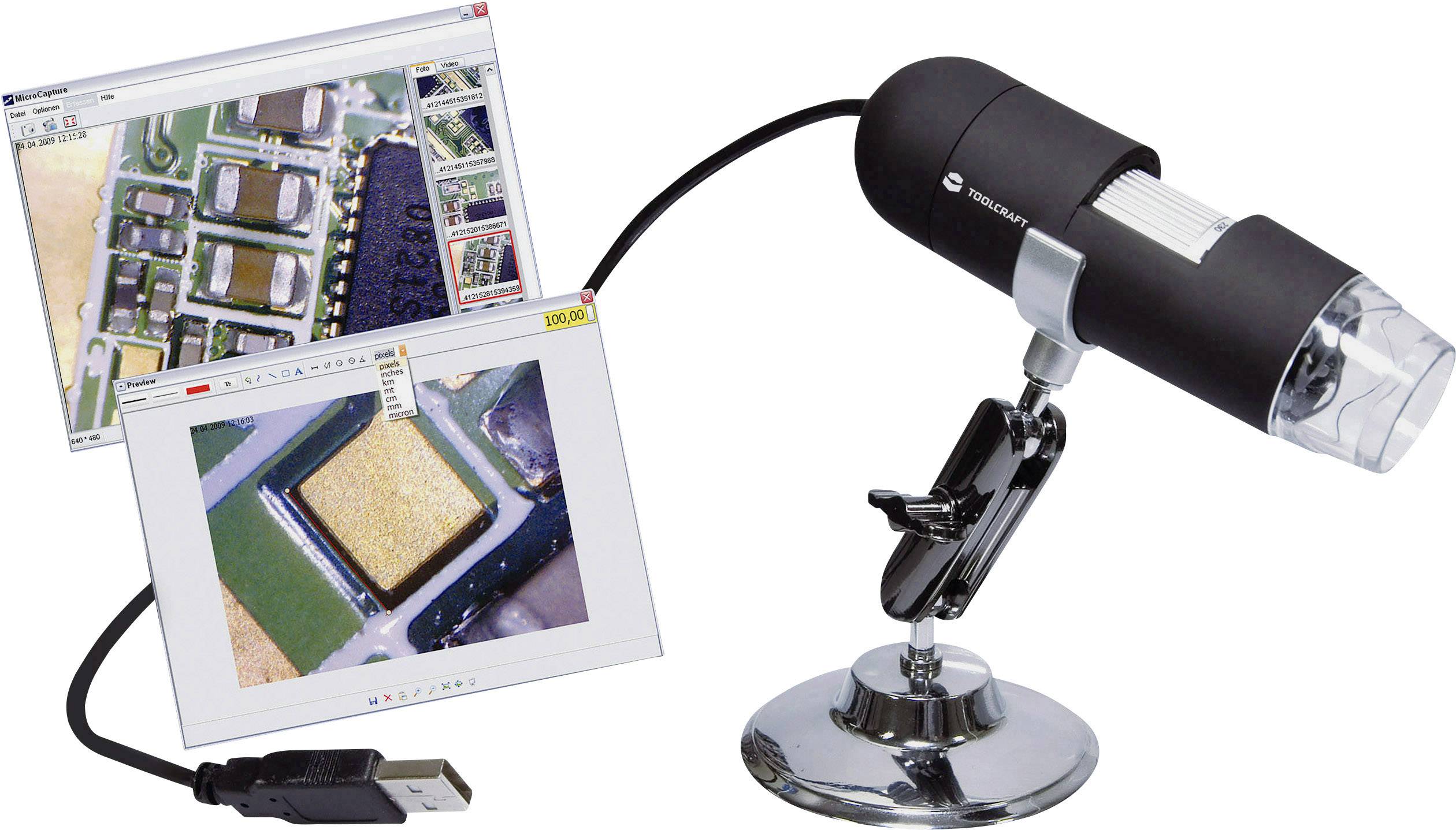 TOOLCRAFT DigiMicro 2.0 Scale USB-microscoop 2 Mpix Digitale vergroting (max.): 200 x — Foto 4 von 4