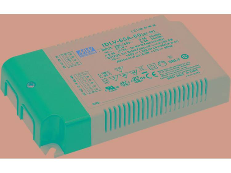 LED-driver, LED-transformator 48 V-DC 64.8 W 0 1.35 A Constante spanning Mean Well IDLV-65A-48