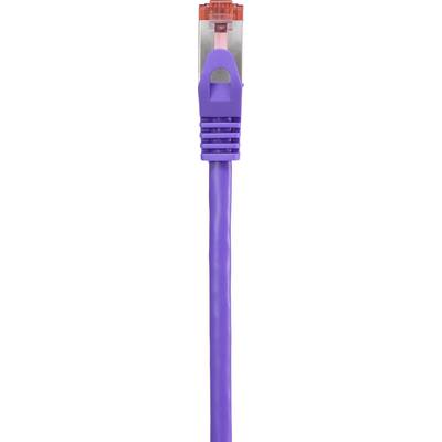 Lila Ethernet-kabel met rode stekker.