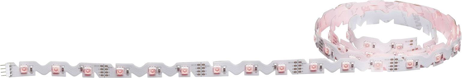 Een opgerolde, flexibele LED-lichtstrip met meerdere lichtgevende LED's langs de lengte, geschikt voor decoratieve verlichting.
