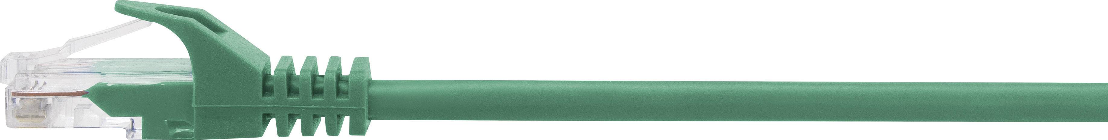 Een groen Ethernet-netwerkkabel met RJ45-connector voor het verbinden van computers met een netwerkrouter of switch.