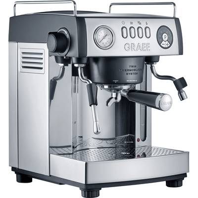 Graef ES902EU Espressomachine met filterhouder RVS, Zwart 2515 W Met melkopschuimer