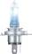 Gloeilamp met blauw glas, toont een halogeenlamp.