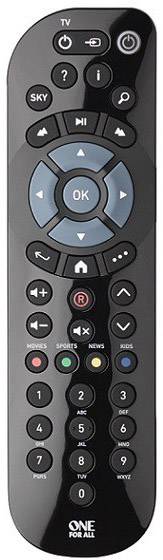 One For All ONE FOR ALL - Sky Q - Universalfernbedienung - infrarot Sky Receiver Afstandsbediening Zwart