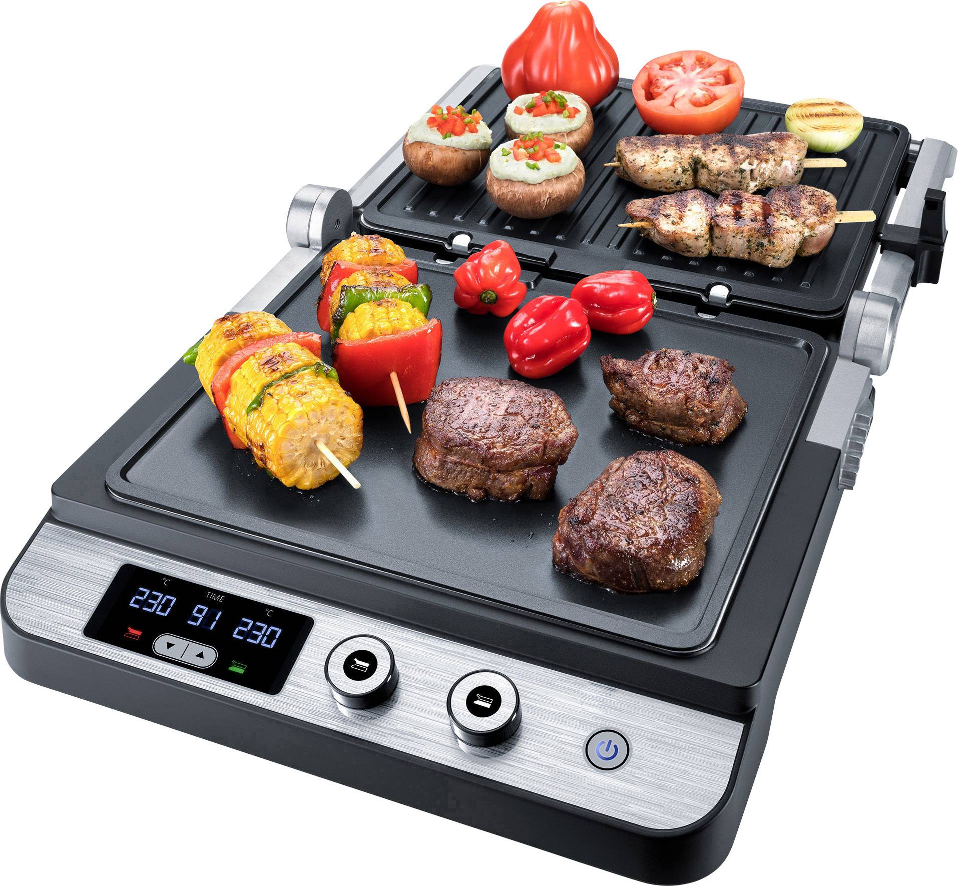 Steba FG 120 Contactgrill Elektrisch RVS (geborsteld), Zwart-9