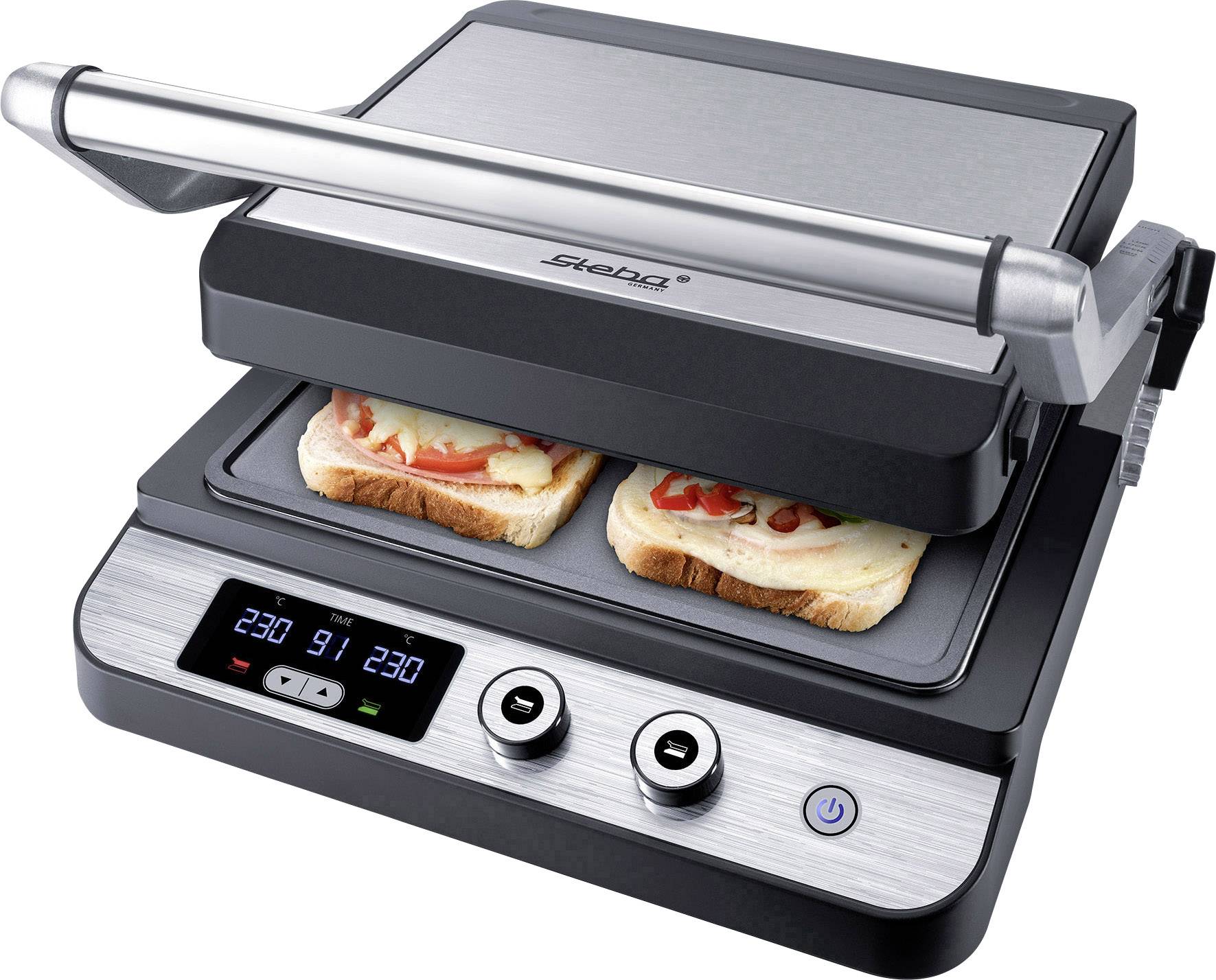 Steba FG 120 Contactgrill Elektrisch RVS (geborsteld), Zwart-10