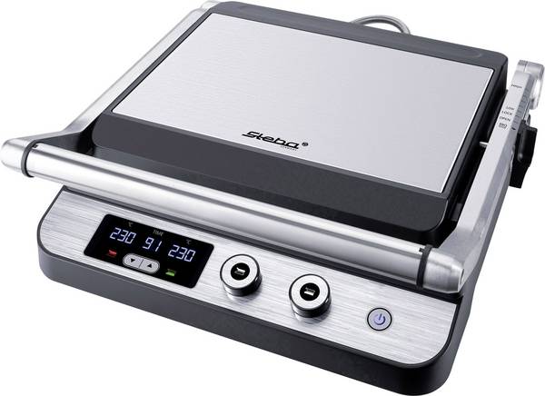 Steba FG 120 Contactgrill Elektrisch   RVS (geborsteld), Zwart