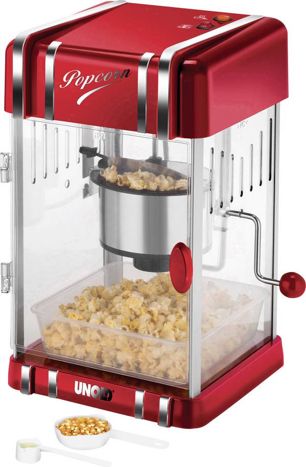 Unold UNOLD 48535 Retro - Popcornmaker - 300 W - rot 48535 Popcornmaker Zilver, Rood