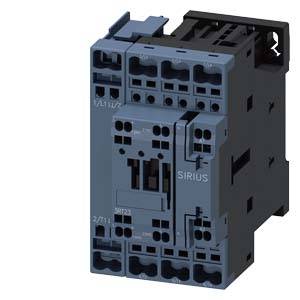 Een grijs module van een industrieel schakeltoestel met het opschrift 'SIRIUS', toont meerdere aansluitingen en stekkerverbindingen.