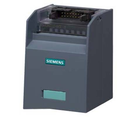 Een elektrische module van Siemens met meerdere aansluitingen bovenaan. Het bevindt zich in een grijs behuizing met het Siemens-logo aan de voorkant.