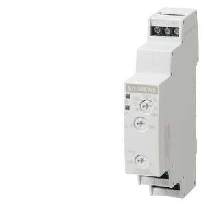 Elektrisch tijdrelais van Siemens met draairegelpotentiometers voor het instellen van tijdsintervallen, monteerbaar op DIN-rail.