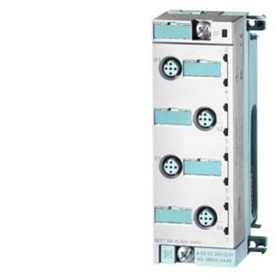 Een elektronische module met meerdere aansluitingen en labelingen, vermoedelijk onderdeel van een industrieel besturingssysteem.