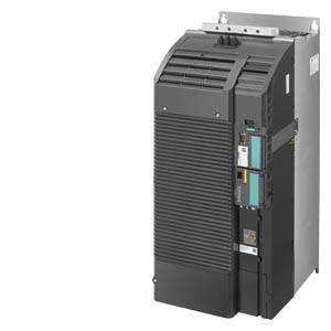 Een grijs industrieel apparaat met ventilatiesleuven en meerdere aansluitingen aan de rechterkant. Het staat rechtop voor een witte achtergrond.
