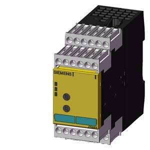 Een digitale Siemens-schakelactor met een geel behuizing en meerdere aansluitklemmen, voor besturingstoepassingen in schakelkasten.