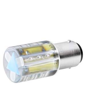 LED-lamp met transparente behuizing en metalen voet, geschikt voor autoverlichting.