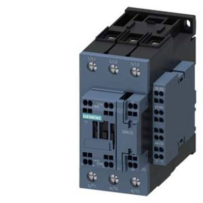 Een Siemens-schakelaartoestel met meerdere elektrische aansluitpunten en labels op de voorkant. Hoofdzakelijk in zwart en blauw.