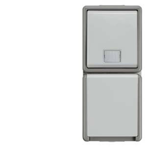 Siemens 5TD4821  Wandcontactdoos met randaarde  Delta Grijs Schakelmateriaal 1 stuk(s)