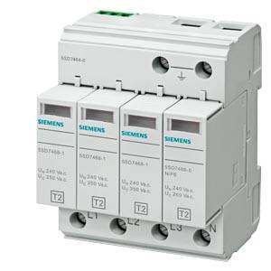Een Siemens-vermogensschakelaar met vier schakelaars in een grijze behuizingseenheid, gemarkeerd met 'L1', 'L2', 'L3'.