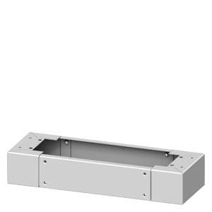 Rechthoekige, grijze metalen behuizing met uitsparingen aan elke zijde, vermoedelijk bedoeld voor technische installaties of elektrische componenten.