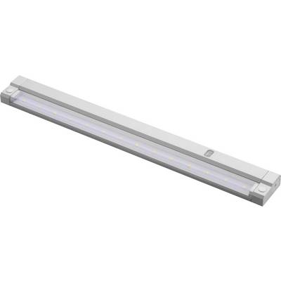 Een smalle LED-verlichting in rechthoekige vorm met meerdere kleine lampjes op een rij. Geschikt voor montage onder kasten.