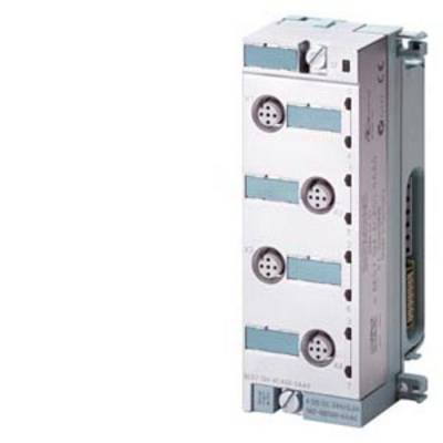Een elektronische module met meerdere aansluitpunten. Het gaat waarschijnlijk om een component voor industriële toepassingen of automatiseringssystemen.