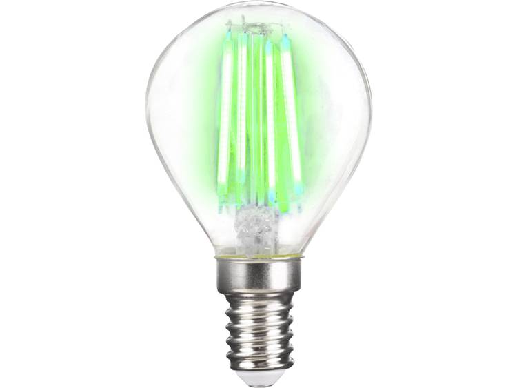 LightMe LED-lamp E14 Kogel 4 W Groen Energielabel: A++ Filament-Retro-LED 1 stuks