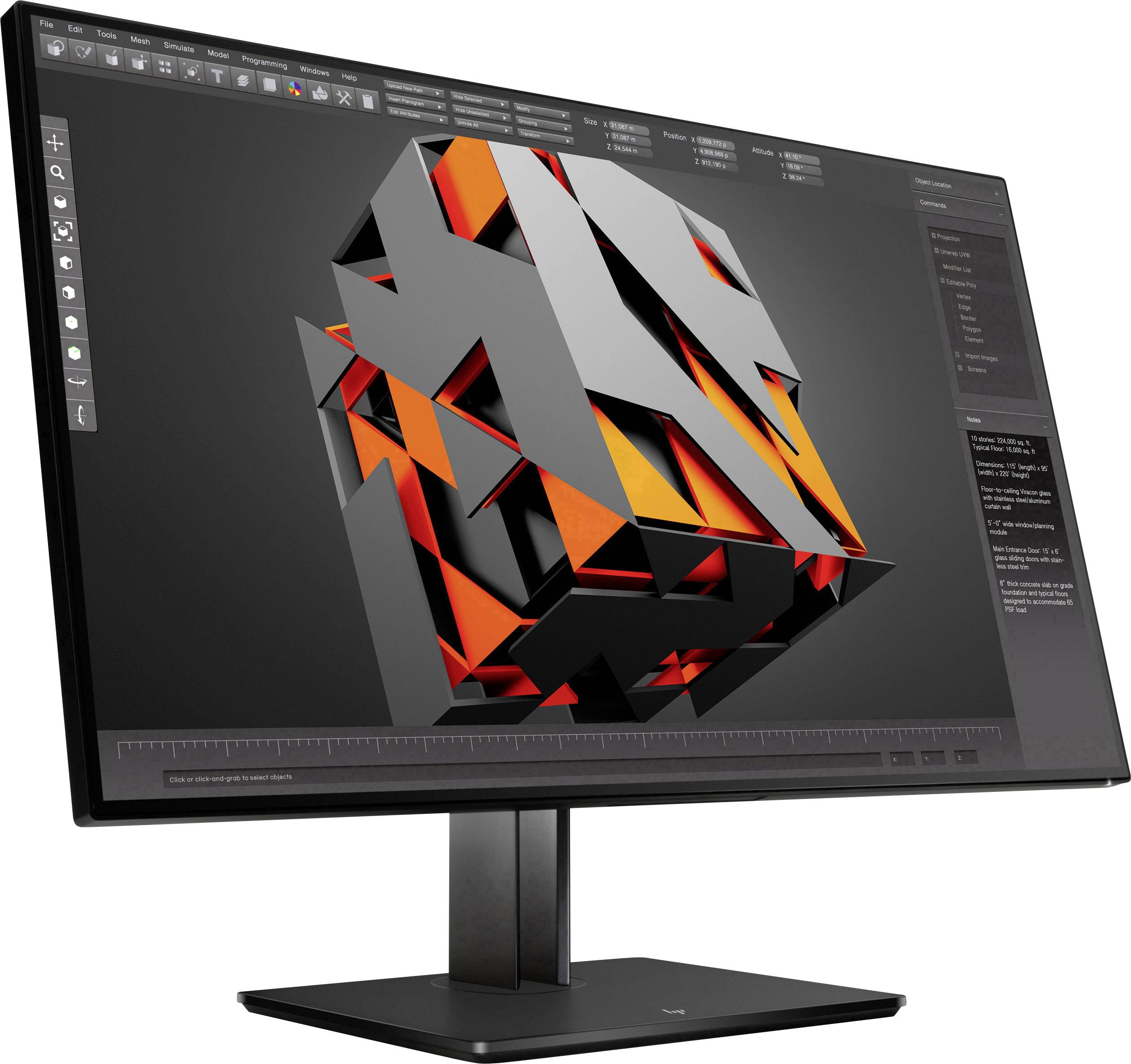 HP Z32 LED-monitor Energielabel G (A - G) 80 cm (31.5 inch) 3840 x 2160 Pixel 16:9 14 ms HDMI, DisplayPort, Mini-Display-3