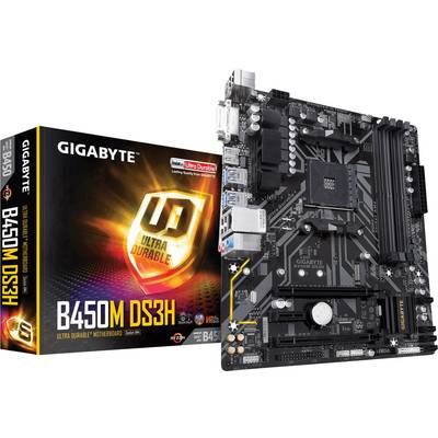 Gigabyte B450M DS3H Moederbord Socket AMD AM4 Vormfactor Micro-ATX Moederbord chipset AMD® B450