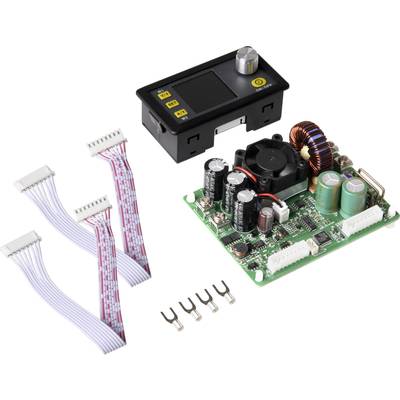Elektronische schakeling met printplaat, ventilator, spoelen en condensatoren. Besturingseenheid en kabels inbegrepen, voor technische toepassingen.