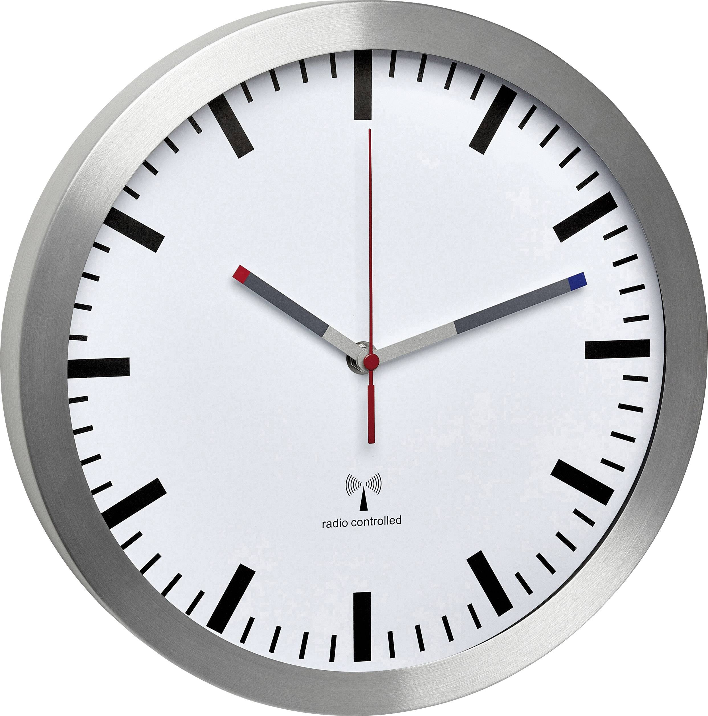 TFA Dostmann 60.3528.02 Wandklok Zendergestuurd 30 cm x 45 mm Aluminium Slepend uurwerk (geluidsloos)
